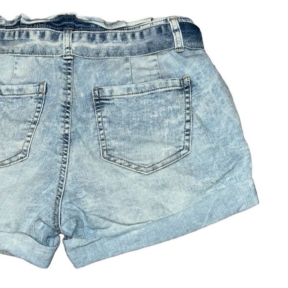 Blue Spice Paper Bag Rolled Hem Jean Shorts - Picture 8 of 9